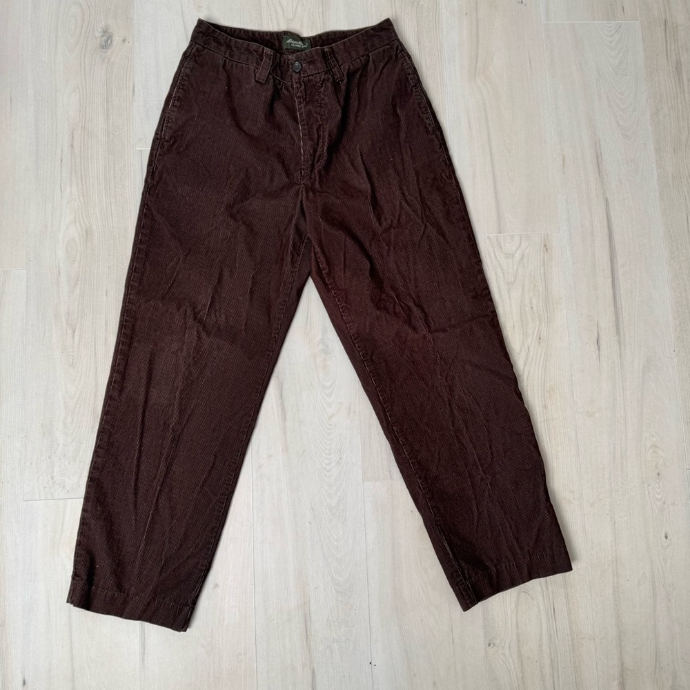 Eddie Bauer Classic Fit Men's Dark Brown Corduroy Pants 33/30